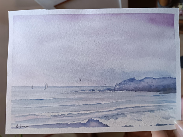 Aquarelle douceur d'eau 13,5/19,5 cm