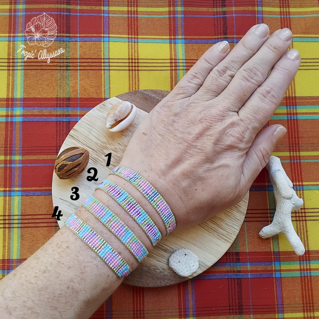 Madras Tissé (Étroit): Mauve / Turquoise / Anis