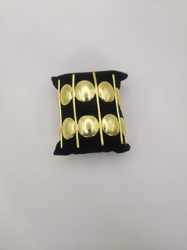 Statement Jewellery/Bracelets- Cuff Bracelet Adjustable Golden Polished