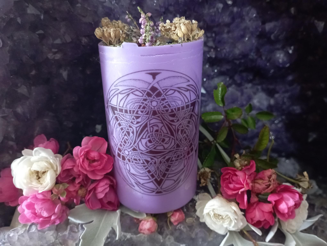 Bougie pilier Sceau de Salomon