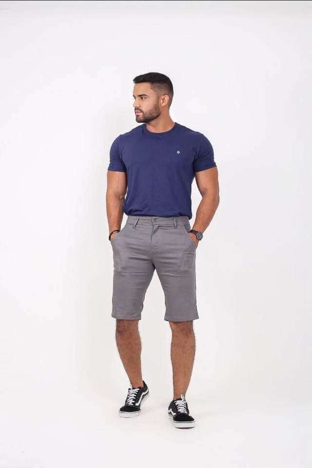 Bermuda masculina de sarja grafite 