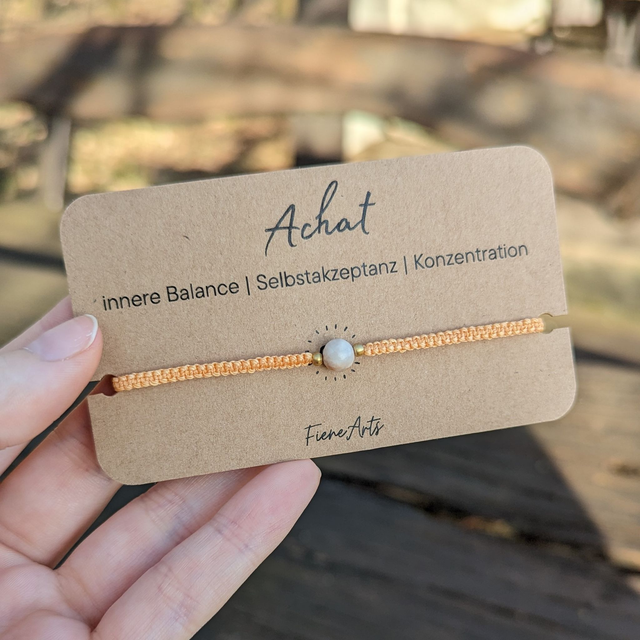 Achat - makramee Edelsteinarmband