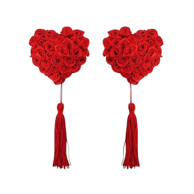 Pezoneras Eróticas de Flores Rojas