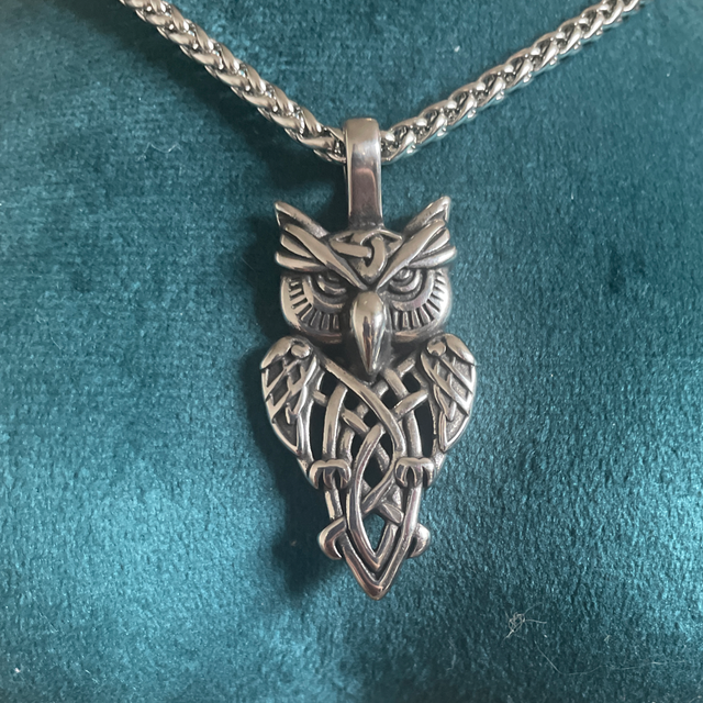 Pendentif vikings acier inoxydable hibou