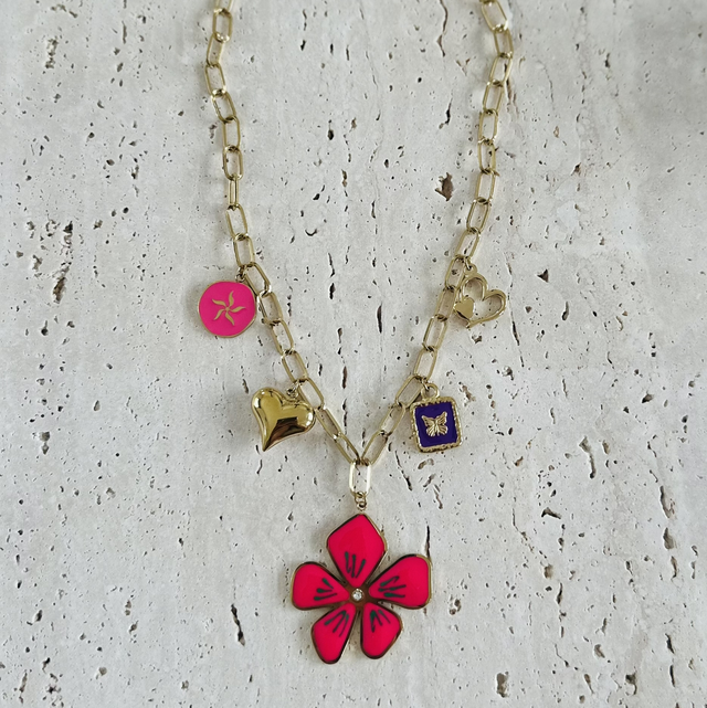 Ketting roze bloem