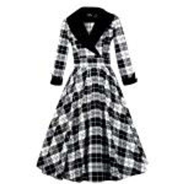 Tiffany 50's Black Tartan Coat Dress