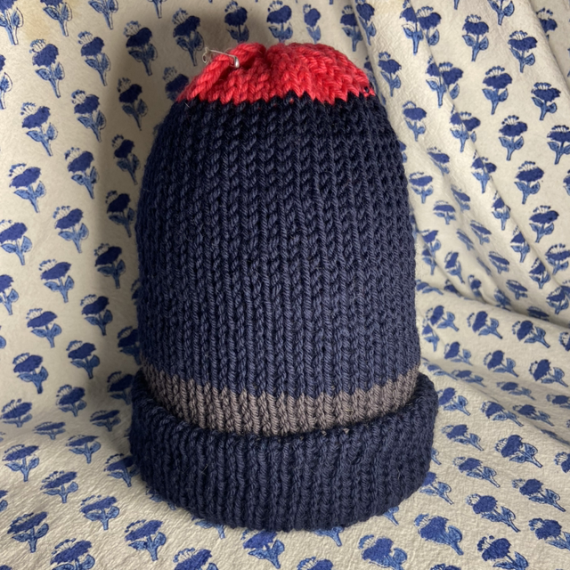 Merino wool reversible beanie