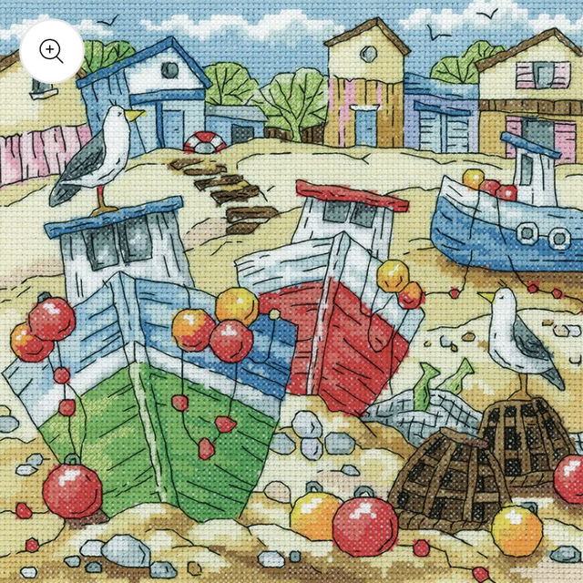 Beach Boats Cross Stitch By Heritage Crafts
