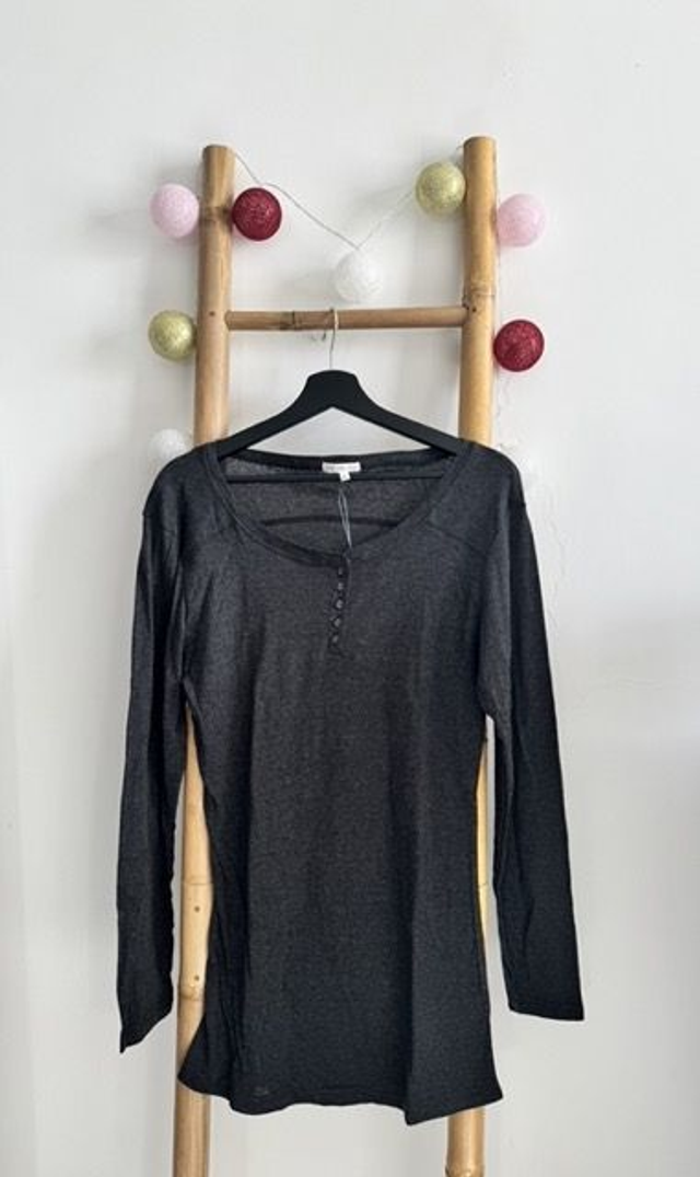Haut noir/gris foncé femme