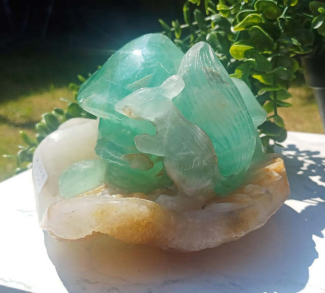 Fluorite Squirrel with Mushroom