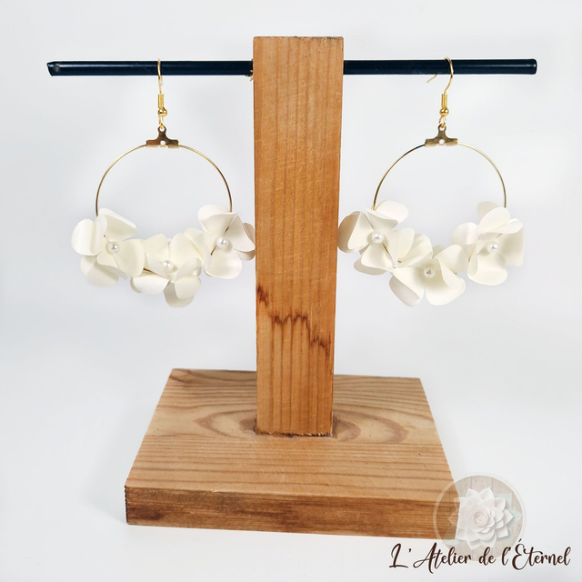 Boucles d'oreilles créoles - Hortensia Royal