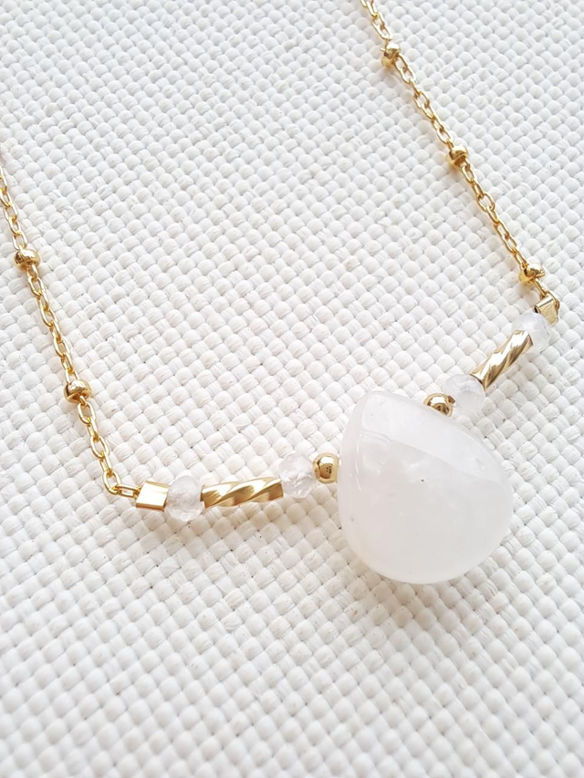ALBA - gold-filled - Pierre de lune - cristalderoche - collier