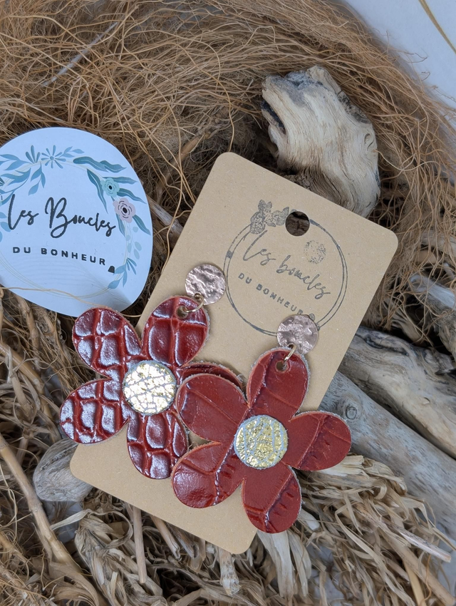 Boucles d'oreilles Baby Marguerite  terracotta bm060