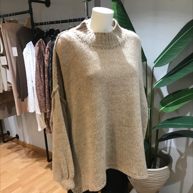 Pull maille oversize beige 