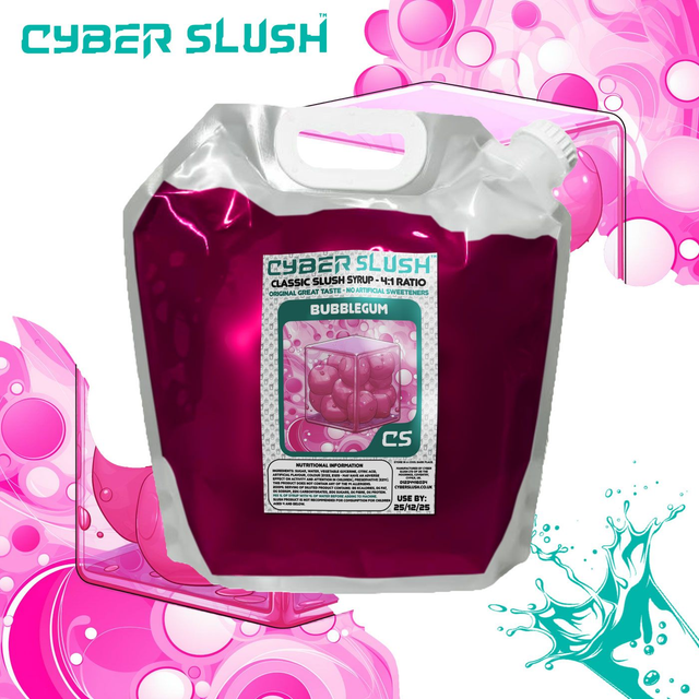 CyberSlush Bubblegum Syrup - Natural Sweetness - 5L