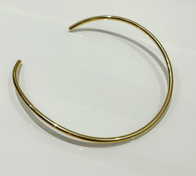 ARO BOJUDO ABS LISO BANHADO EM OURO 18K