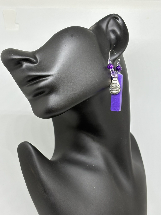 đ Boucles dâoreilles "Violet Goddess" - Ref : 790