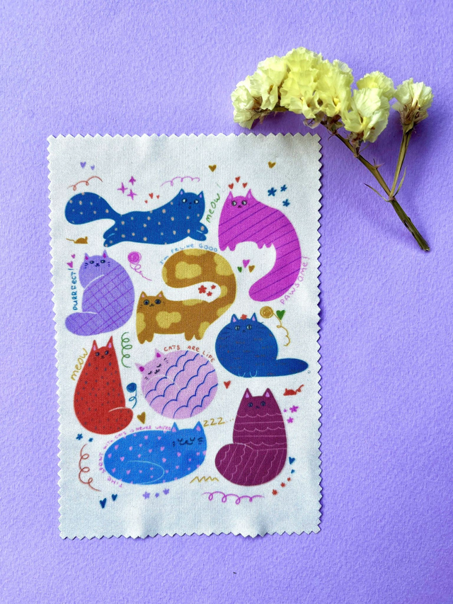 Mikrokuituliina /Microfibre Cloth – Funny Cats