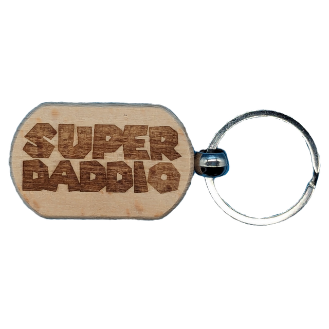 Super Daddio Wooden Double Sided Keyring
