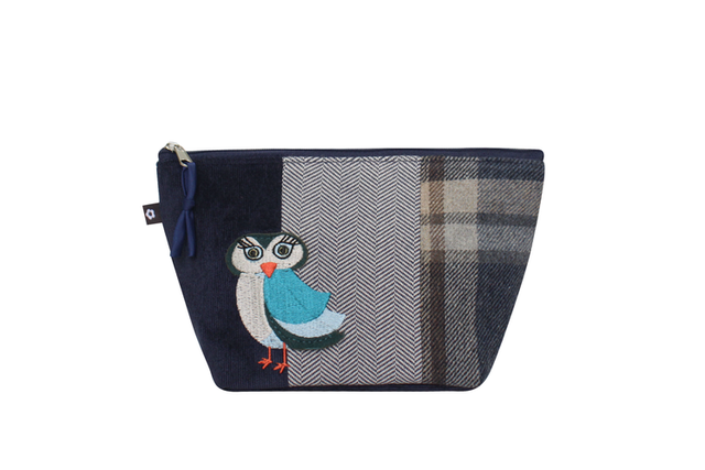 Earth Squared Appliqué Makeup Bag Owl