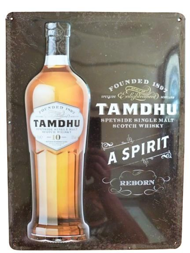 Plaque métal publicitaire en relief/ Whisky Tamduh/ occasion B.E