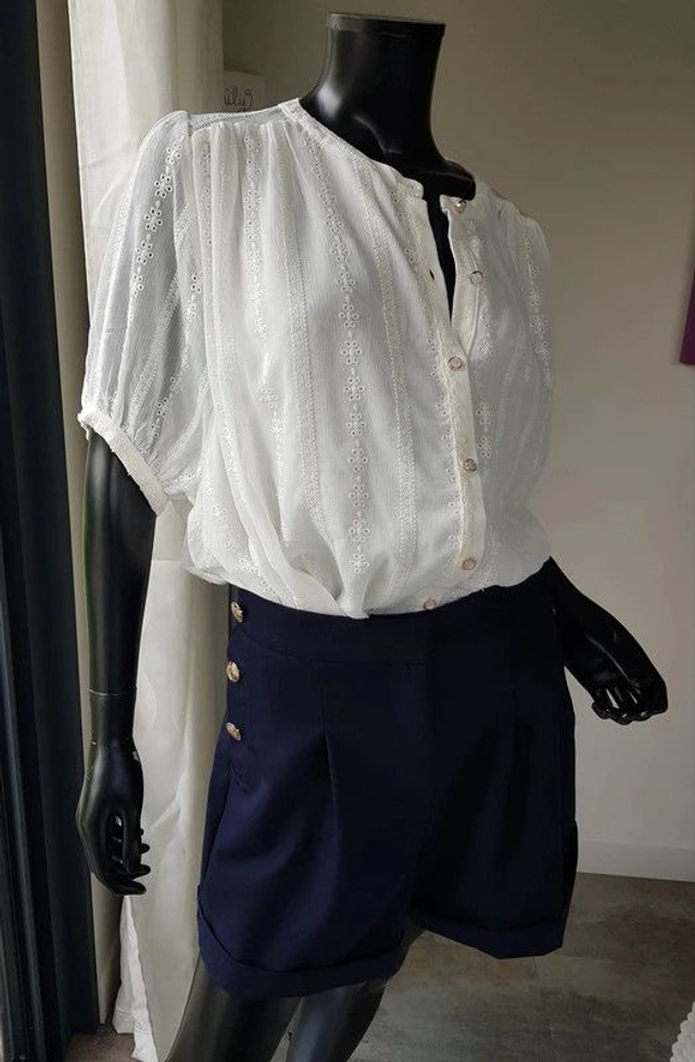 Short femme Naf Naf Marina bleu marine