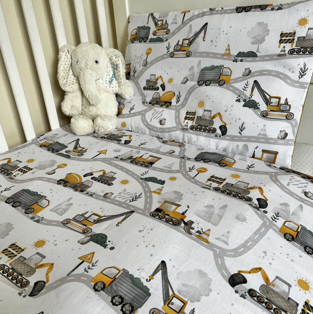 Construction Vehicle (Yellow) | Kids Blanket Set