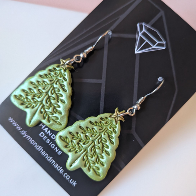 Christmas - Christmas tree nordic dangle earrings 