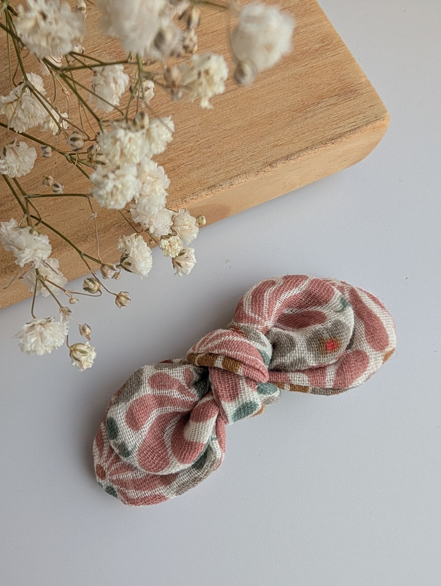 Barrette Noeud Romane pince crocodile à motifs