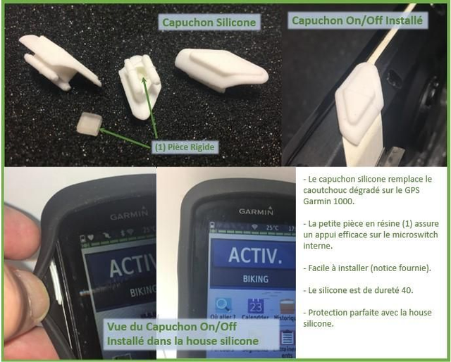 Bouton Garmin 1000 V21.01 - ON/OFF Button cap. Installation into a silicone case.