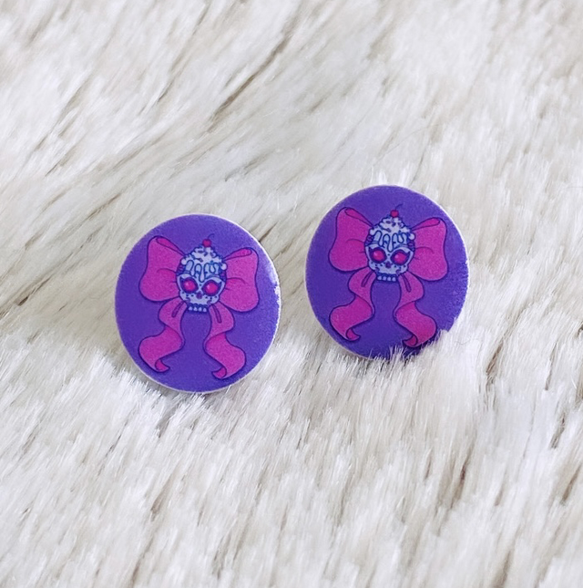 Boucles d’oreilles Skull Bow