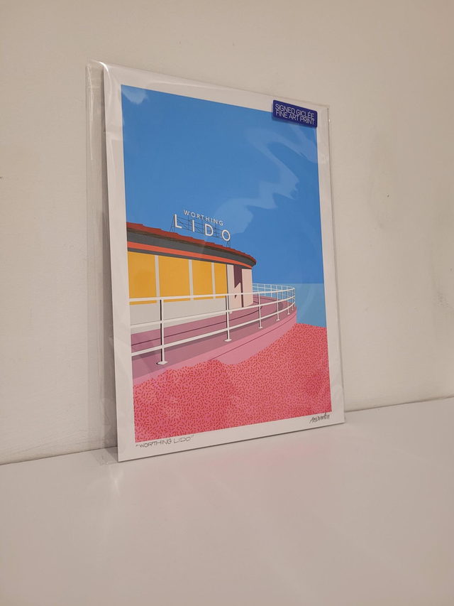 Worthing Lido Signed Giclée A4 Print - JP-115