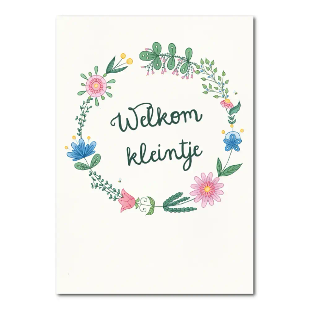 Welkom kleintje bloemen | Kaart