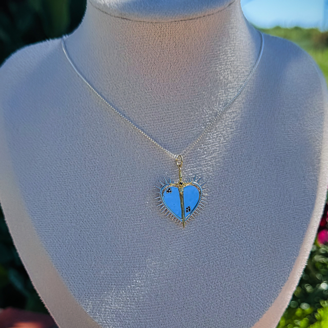 🗡️Collier SERMENT argent 925, or 18k et grenat 