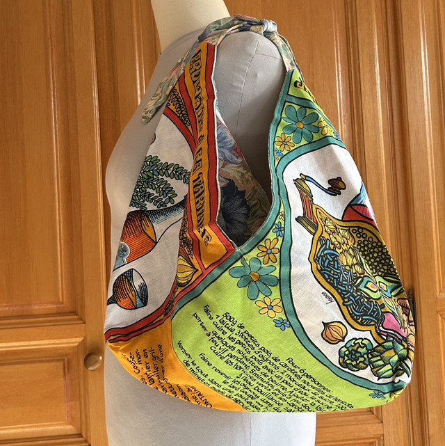 Sac origami - torchon vintage - recette