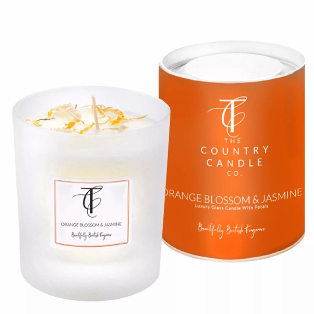 Orange Blossom &amp; Jasmine Glass Candle