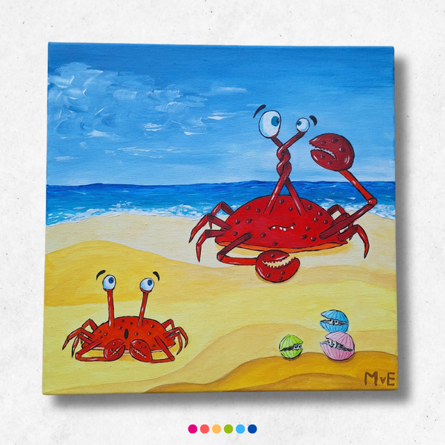 Krab in de knoop | Schilderij