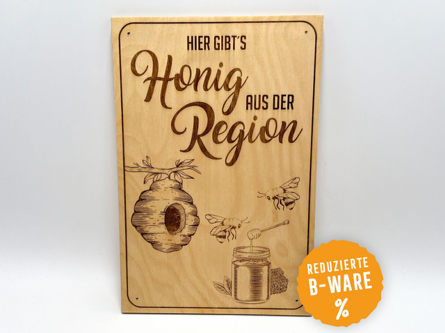 Schild "Honig aus der Region" (B-Ware)