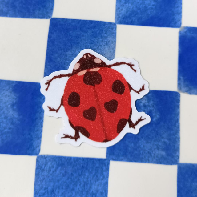 lady buggy - sand glitter sticker 