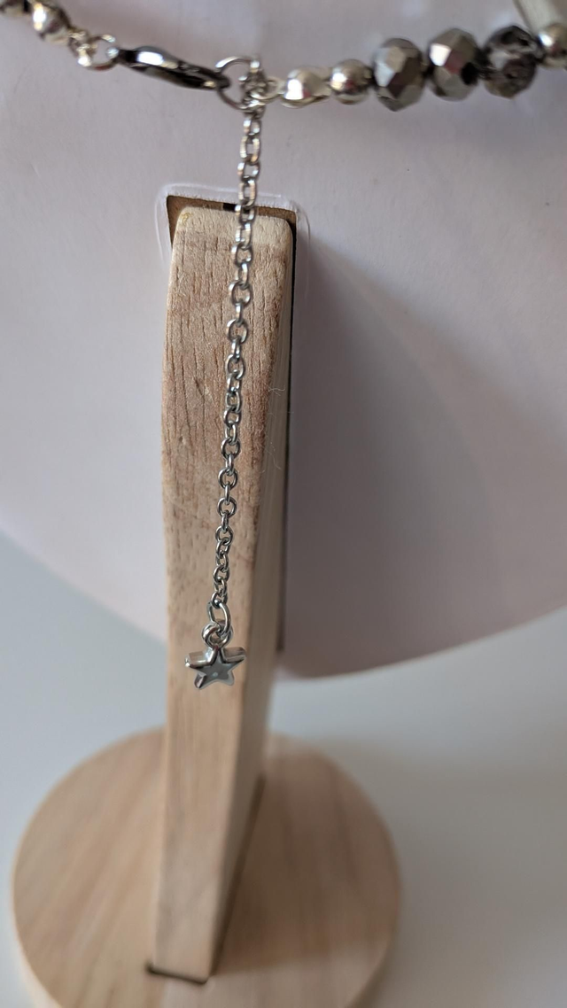 Gothic black tourmaline beaded necklace