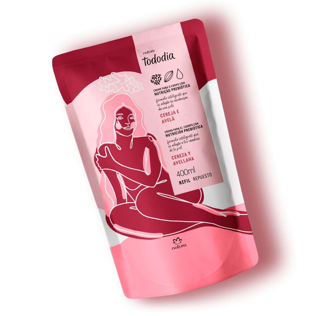 Refil Creme Desodorante Nutritivo Para o Corpo Tododia Cereja e Avelã - 400 ml