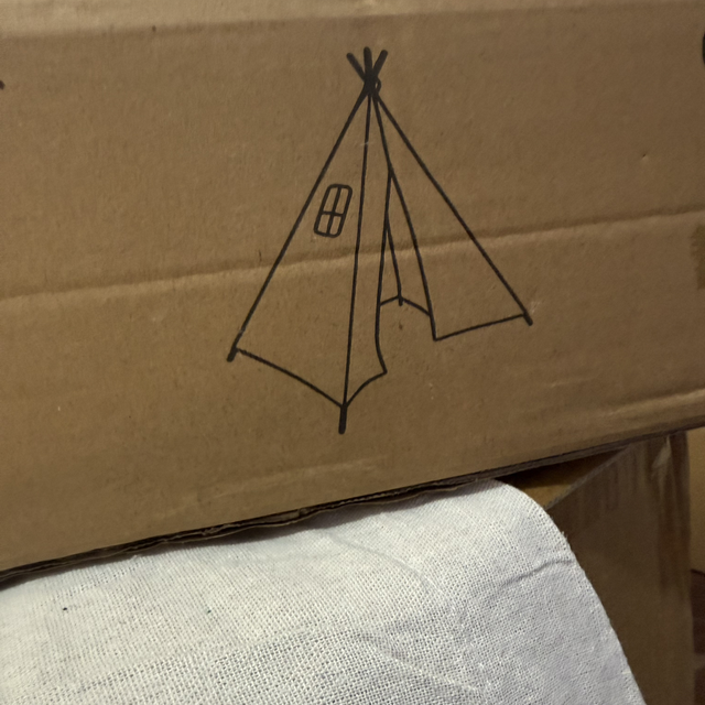 Children’s premium quality TP with wooden poles and canvas Hessian tent with window