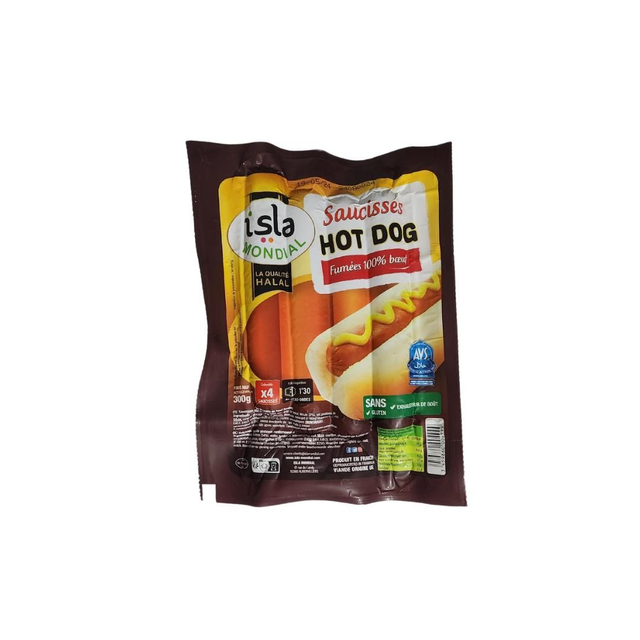 Saucisses Hot Dog fumées 100% Boeuf