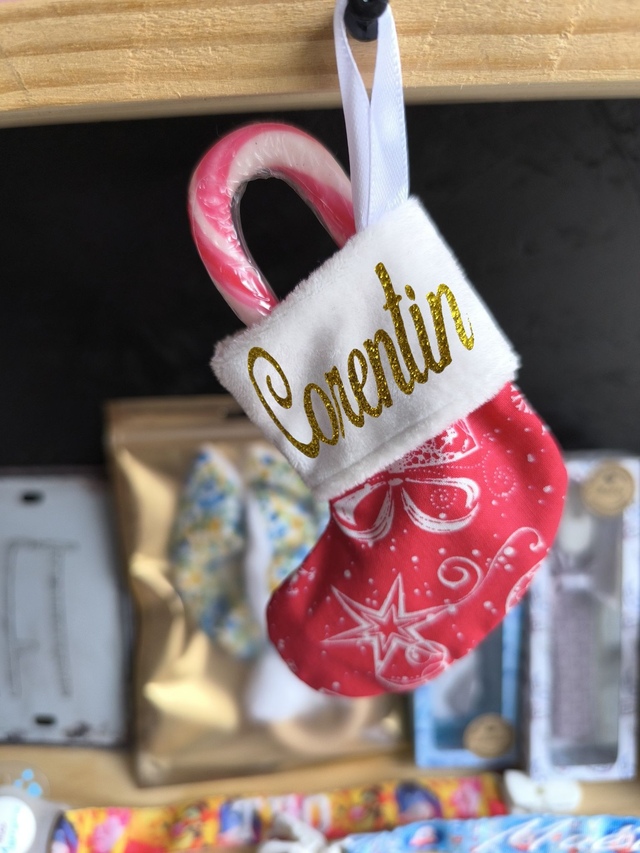 Mini Chausette Noël rouge et blanc