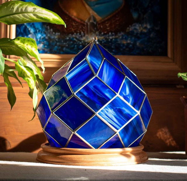 Zome 8 verre bleu foncé nuageux ( sur commande ) 