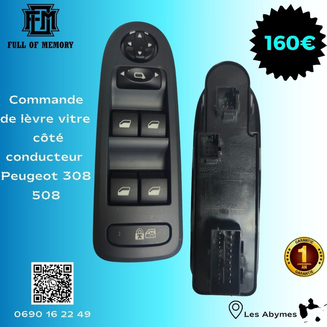 Interrupteur de lève vitre  PEUGEOT 308/ 508 