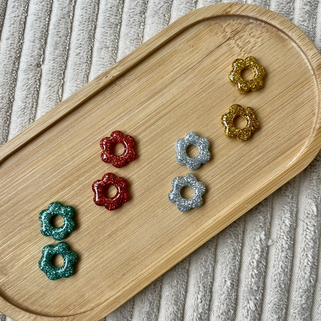 Pampilles Fleur pailletées 