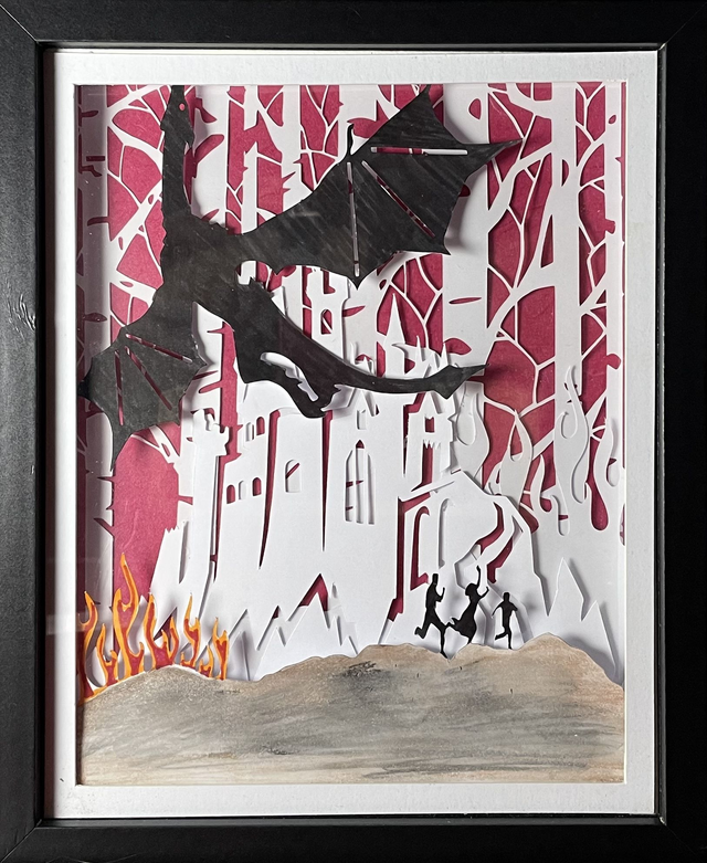 Dragon - cadre 3D lumineux - VENDU