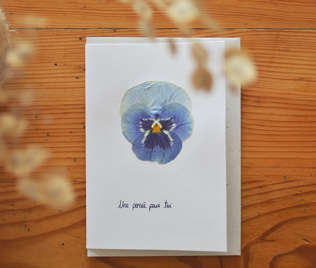 Carte herbier &quot;Une pensée pour...&quot;