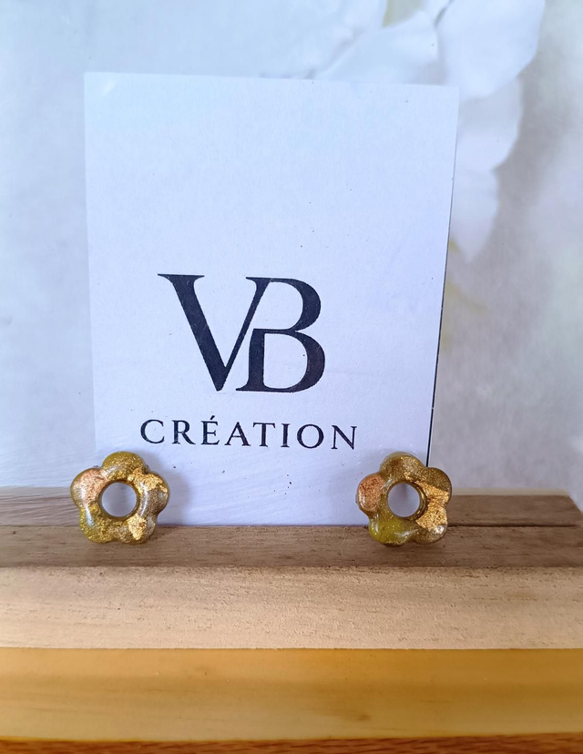 Pampilles petit modèle kaki et or